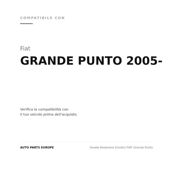 Fanale Posteriore Sinistro FIAT Grande Punto compatibilità veicoli (Fiat GRANDE PUNTO 2005-)