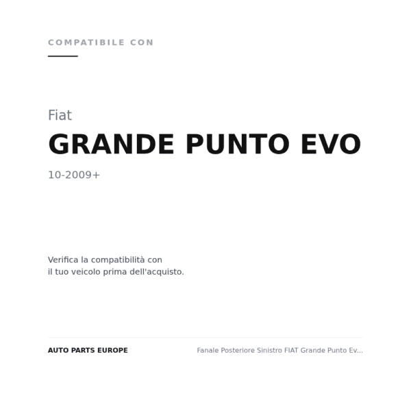 Fanale Posteriore Sinistro FIAT Grande Punto Evo Bordo Interno Nero compatibilità veicoli (Fiat GRANDE PUNTO EVO (2009+))