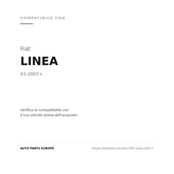 Fanale Posteriore Sinistro FIAT Linea 2007+ compatibilità veicoli (Fiat LINEA (2007+))