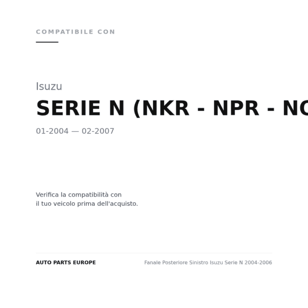 Rückleuchten Links Isuzu Serie N 2004-2006 compatibilità veicoli (Isuzu SERIE N (NKR - NPR - NQR) (2004-2007))