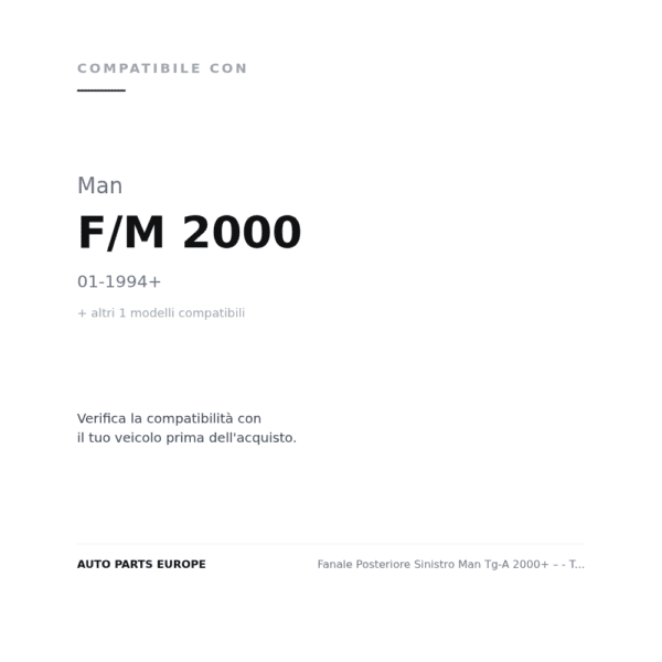 Fanale Posteriore Sinistro Man Tg-A 2000+ – - T-G-X 2008 Lente Blu compatibilità veicoli (Man F/M 2000 (1994+) · Man TG-A (2000+))