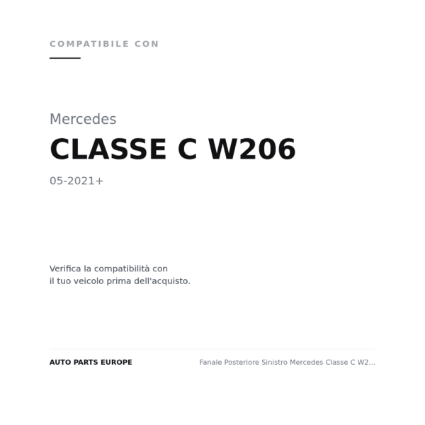 Rückleuchten Links Mercedes C-Klasse W206 2021+ compatibilità veicoli (Mercedes CLASSE C W206 (2021+))