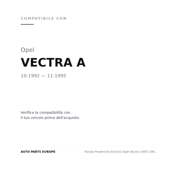 Rückleuchten Links Opel Vectra 1993-1994 – Limousine compatibilità veicoli (Opel VECTRA A (1992-1995))