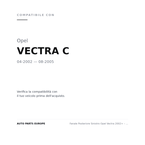 Fanale Posteriore Sinistro Opel Vectra 2002+ – Arancio Bianco Rosso compatibilità veicoli (Opel VECTRA C (2002-2005))