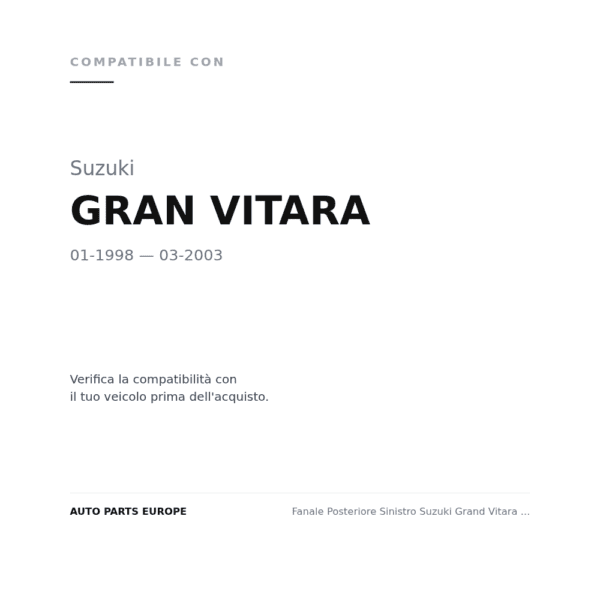 Rückleuchten Links Suzuki Grand Vitara 1998+ compatibilità veicoli (Suzuki GRAN VITARA (1998-2003))