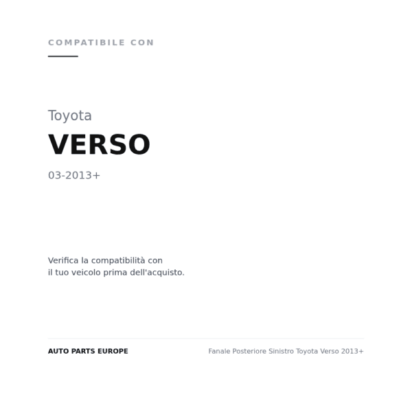 Rückleuchten Links Toyota Verso 2013+ compatibilità veicoli (Toyota VERSO (2013+))