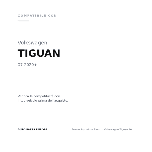 Fanale Posteriore Sinistro Volkswagen Tiguan 2020+ – Esterno R-Line compatibilità veicoli (Volkswagen TIGUAN (2020+))