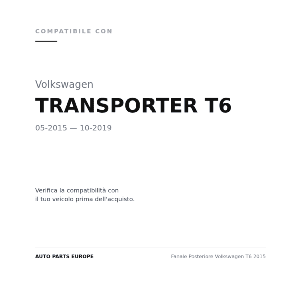 Fanale Posteriore Volkswagen T6 2015 compatibilità veicoli (Volkswagen TRANSPORTER T6 (2015-2019))