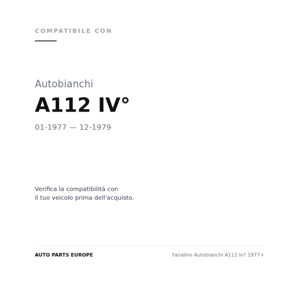 Rückleuchten Autobianchi A112 Iv? 1977+ compatibilità veicoli (Autobianchi A112 IV° (1977-1979))