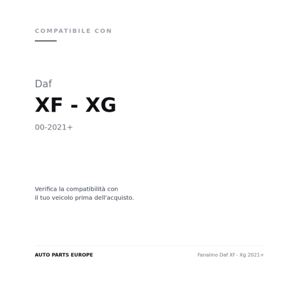 Fanalino Daf Xf - Xg 2021+ compatibilità veicoli (Daf XF - XG (2021+))