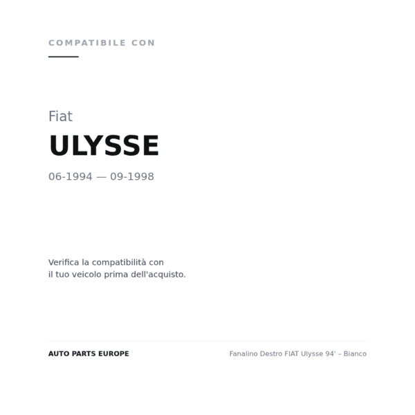 Fanalino Destro FIAT Ulysse 94' – Bianco compatibilità veicoli (Fiat ULYSSE (1994-1998))