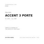 Fanalino Destro Hyundai Accent 1996-1997 – 3 Porte compatibilità veicoli (Hyundai ACCENT 3 PORTE (1996-1998))