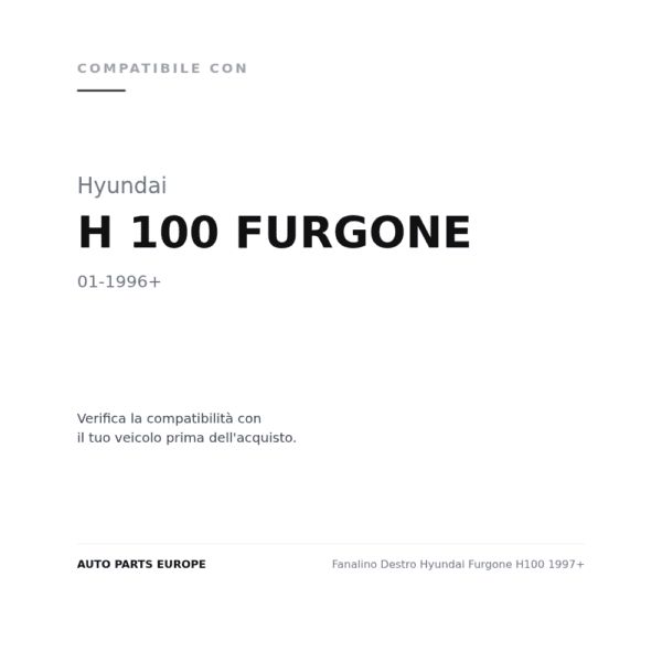 Rückleuchten Rechts Hyundai Transporter H100 1997+ compatibilità veicoli (Hyundai H 100 FURGONE (1996+))