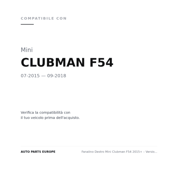 Rückleuchten Rechts Mini Clubman F54 2015+ – Version S compatibilità veicoli (Mini CLUBMAN F54 (2015-2018))