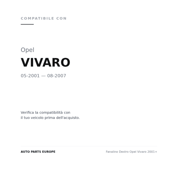 Rückleuchten Rechts Opel Vivaro 2001+ compatibilità veicoli (Opel VIVARO (2001-2007))
