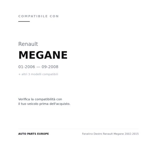 Rückleuchten Rechts Renault Megane 2002-2015 compatibilità veicoli (Renault MEGANE (2006-2008) · Renault MEGANE (2002-2005) · Renault SCENIC (2003-2006) · Renault SCENIC (2006-2009))