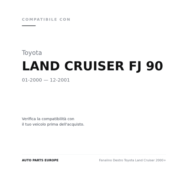 Fanalino Destro Toyota Land Cruiser 2000+ compatibilità veicoli (Toyota LAND CRUISER FJ 90 (2000-2001))