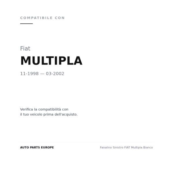 Fanalino Sinistro FIAT Multipla Bianco compatibilità veicoli (Fiat MULTIPLA (1998-2002))