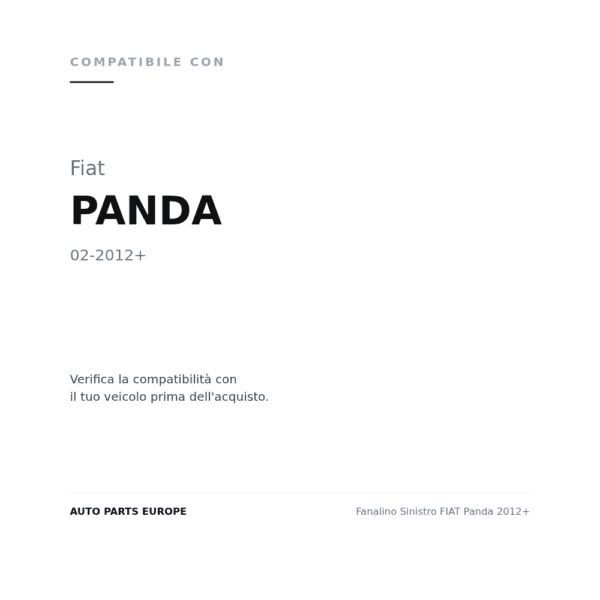 Fanalino Sinistro FIAT Panda 2012+ compatibilità veicoli (Fiat PANDA (2012+))