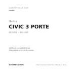 Fanalino Sinistro Honda Civic 1992-2011 – 3P. Bianco compatibilità veicoli (Honda CIVIC 3 PORTE (1991-1995))