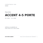Fanalino Sinistro Hyundai Accent 1996-1997 – 5 Porte Bianco compatibilità veicoli (Hyundai ACCENT 4-5 PORTE (1994-1996))