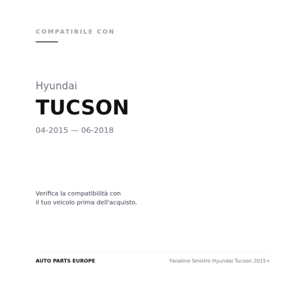 Fanalino Sinistro Hyundai Tucson 2015+ compatibilità veicoli (Hyundai TUCSON (2015-2018))
