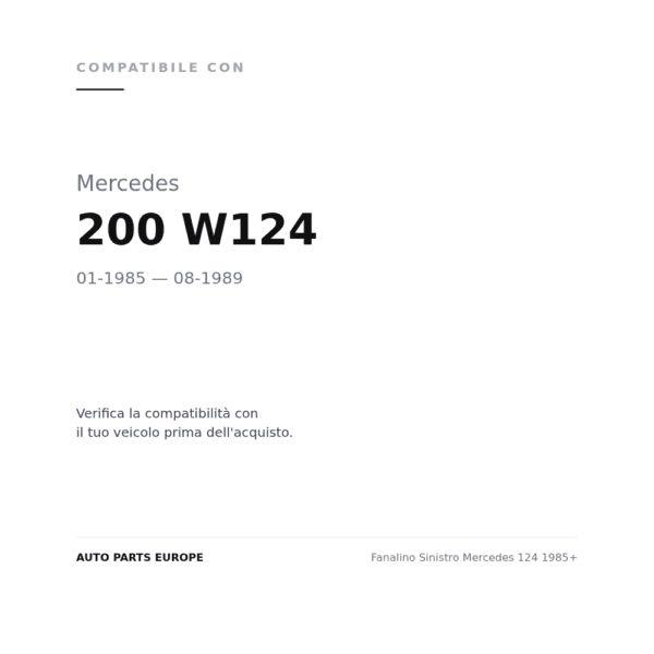 Rückleuchten Links Mercedes 124 1985+ compatibilità veicoli (Mercedes 200 W124 (1985-1989))