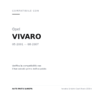 Fanalino Sinistro Opel Vivaro 2001+ compatibilità veicoli (Opel VIVARO (2001-2007))