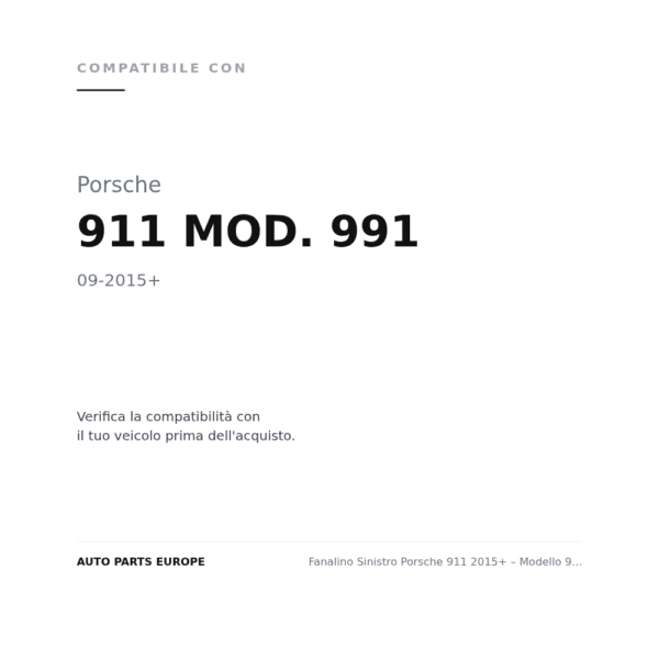 Fanalino Sinistro Porsche 911 2015+ – Modello 991 A Led compatibilità veicoli (Porsche 911 MOD. 991 (2015+))