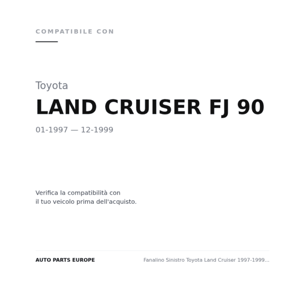 Begrenzungslicht Links Toyota Land Cruiser 1997-1999 – Weiß compatibilità veicoli (Toyota LAND CRUISER FJ 90 (1997-1999))