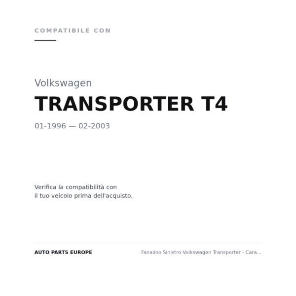 Rückleuchten Links Volkswagen Transporter - Caravelle 1997+ – Weiß compatibilità veicoli (Volkswagen TRANSPORTER T4 (1996-2003))