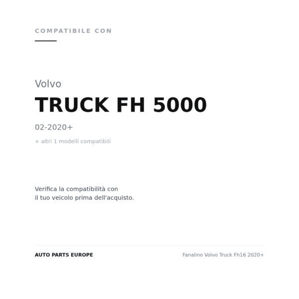 Rückleuchten Volvo Truck Fh16 2020+ compatibilità veicoli (Volvo TRUCK FH 5000 (2020+) · Volvo TRUCK FH16 - FH (2020+))