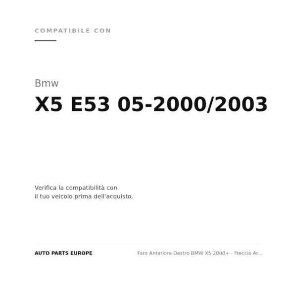 Scheinwerfer Rechts BMW X5 2000+ – Orange Blinker compatibilità veicoli (Bmw X5 E53 05-2000/2003)