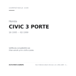 Faro Anteriore Destro Honda Civic 1996-1998 – 3P. Predisposizione Regolazione Elettrico compatibilità veicoli (Honda CIVIC 3 PORTE (1995-1999))