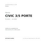 Faro Anteriore Destro Honda Civic 2001-2002 compatibilità veicoli (Honda CIVIC 3/5 PORTE (2001-2003))
