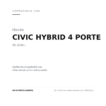 Scheinwerfer Rechts Honda Civic 2009-2011 compatibilità veicoli (Honda CIVIC HYBRID 4 PORTE (2006+))