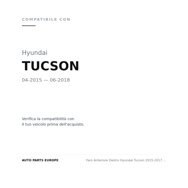 Faro Anteriore Destro Hyundai Tucson 2015-2017 – C/Motore C/Luce Diurna A Led Parabola Nera compatibilità veicoli (Hyundai TUCSON (2015-2018))