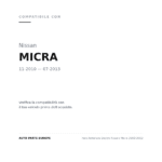 Scheinwerfer Rechts Nissan Micra 2010-2012 compatibilità veicoli (Nissan MICRA (2010-2013))