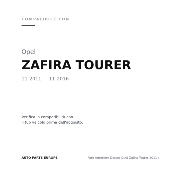 Scheinwerfer Rechts Opel Zafira Tourer 2011+ - Chrom compatibilità veicoli (Opel ZAFIRA TOURER (2011-2016))