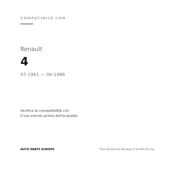 Scheinwerfer Renault 4 64-89 Dx=Sx compatibilità veicoli (Renault 4 (1961-1986))