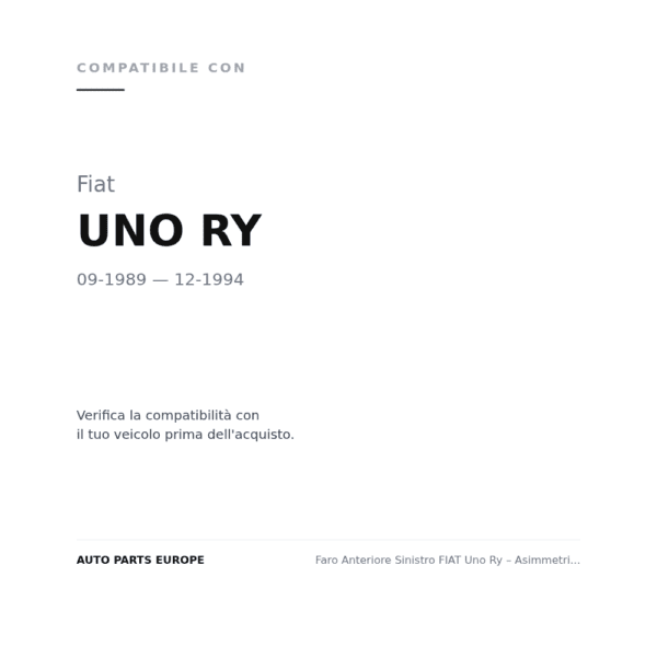 Faro Anteriore Sinistro FIAT Uno Ry – Asimmetrica/H4 Depo compatibilità veicoli (Fiat UNO RY (1989-1994))