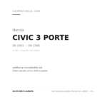 Faro Anteriore Sinistro Honda Civic 1992+ – 3P./4P. compatibilità veicoli (Honda CIVIC 3 PORTE (1991-1995) · Honda CIVIC 4 PORTE (1991-1995))