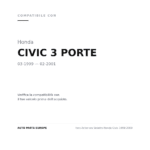 Faro Anteriore Sinistro Honda Civic 1999-2000 compatibilità veicoli (Honda CIVIC 3 PORTE (1999-2001))