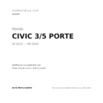 Faro Anteriore Sinistro Honda Civic 2012-2016 compatibilità veicoli (Honda CIVIC 3/5 PORTE (2012-2016))