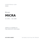 Faro Anteriore Sinistro Nissan Micra 1993-1997 compatibilità veicoli (Nissan MICRA (1992-1998))