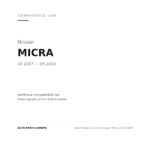 Faro Anteriore Sinistro Nissan Micra 2007-2009 compatibilità veicoli (Nissan MICRA (2007-2010))