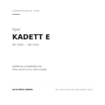 Faro Anteriore Sinistro Opel Kadett E 84-91 compatibilità veicoli (Opel KADETT E (1984-1991))