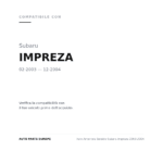 Faro Anteriore Sinistro Subaru Impreza 2003-2004 compatibilità veicoli (Subaru IMPREZA (2003-2004))