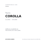 Faro Anteriore Sinistro Toyota Corolla 2002-2003 – Station Wagon compatibilità veicoli (Toyota COROLLA (2001-2004))