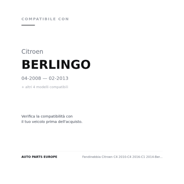 Nebelscheinwerfer Citroen C4 2010-C4 2016-C1 2014-Berlingo 2013-C-Elysee 2012-Ds4 2011-Peugeot 3008 2016+ compatibilità veicoli (Citroen BERLINGO (2008-2013) · Citroen BERLINGO (2013-2018) · Citroen C-ELYSEE (2012-2016) · Citroen C1 (2014+) · Citroen C4 (2016-2020))
